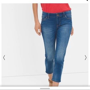 White House Black Market acid wash crop jeans Sz 2